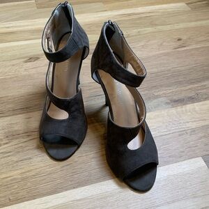 Marco Santi Faith Faux Suede Brown Strappy High Heels Women’s 8